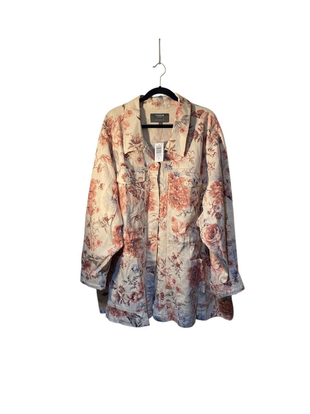NWT torrid floral plus size anorak barn coat ivory jacket 6X read description